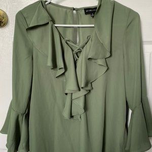 My Michelle Flowy Green Top Size S